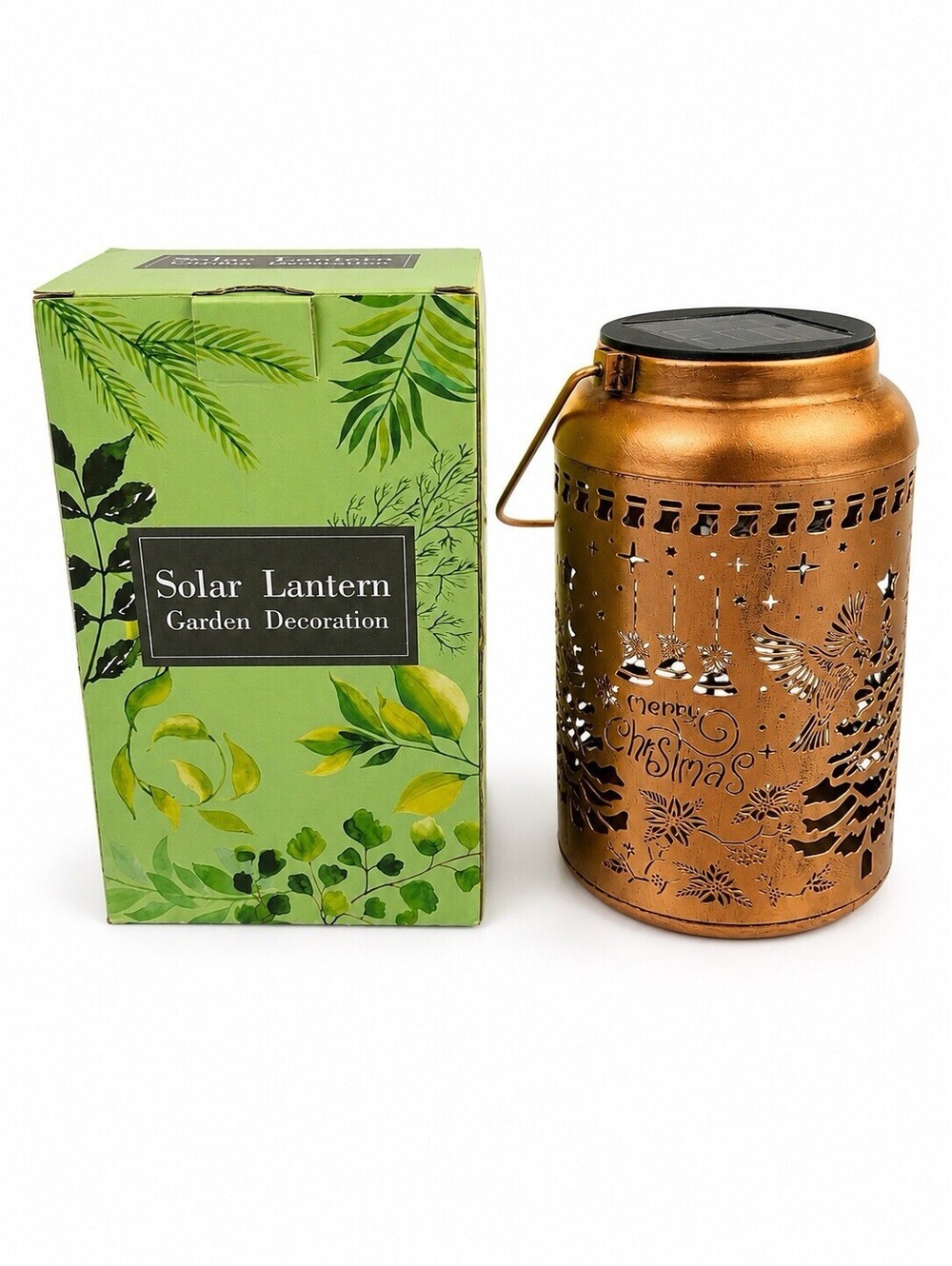 Solar Lantern Garden Decoration LED Hanging Light Waterproof Bronze New